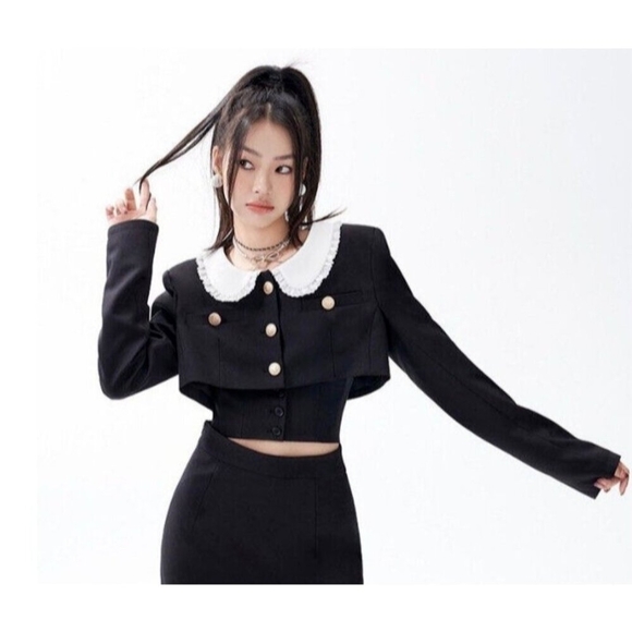 Underpass Korean style Peter Pan collar cropped wemens jacket Size S - Picture 3 of 13